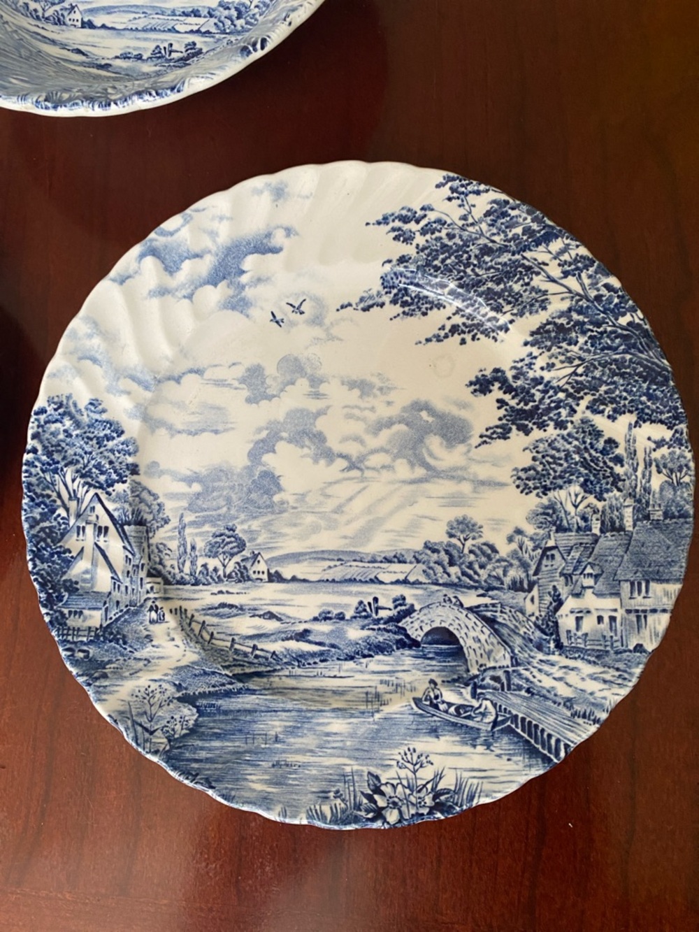 England BLUE BROOK Dinnerware Set - Cup, Saucer, Bowl, Salad Plate - Picture 9 of 12
